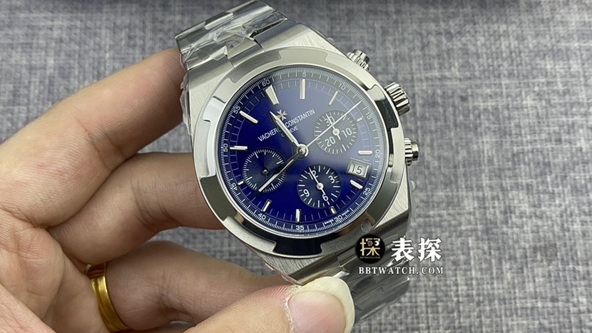 8F Factory B148 Herren-Horizontal-Chronograph Vacheron Constantin Top CollectUhr, blaues, glänzendes Zifferblatt, Edelstahl, Modell 5500V/110A-B148