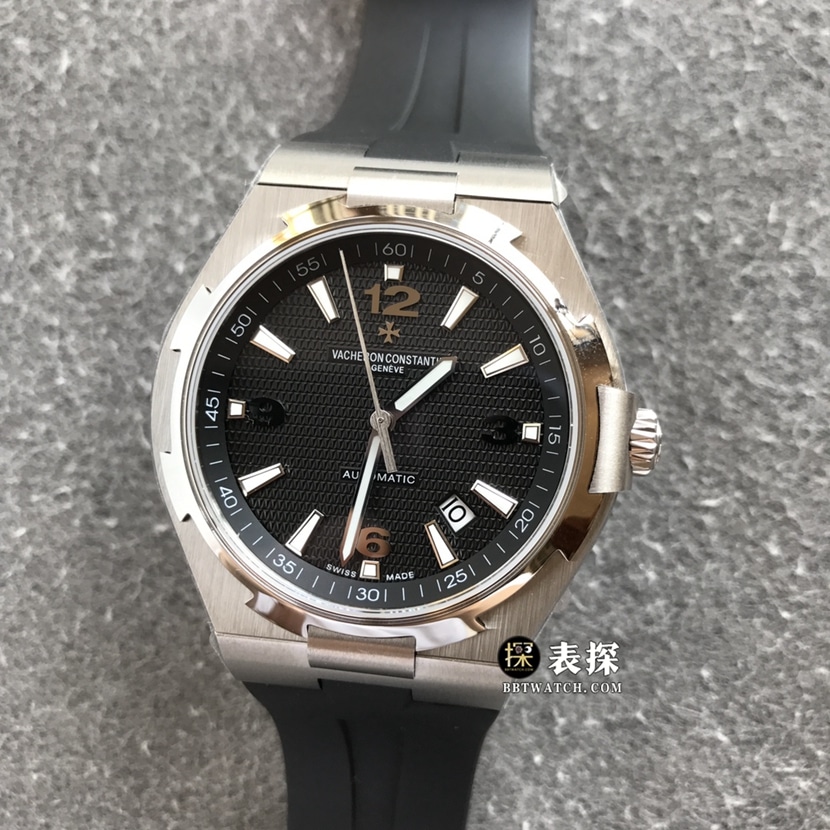 Reloj MKS Factory Vacheron Constantin Overseas Four Seas para hombre, correa de caucho negra, superclon 1:1 con logotipo de corte de diamante