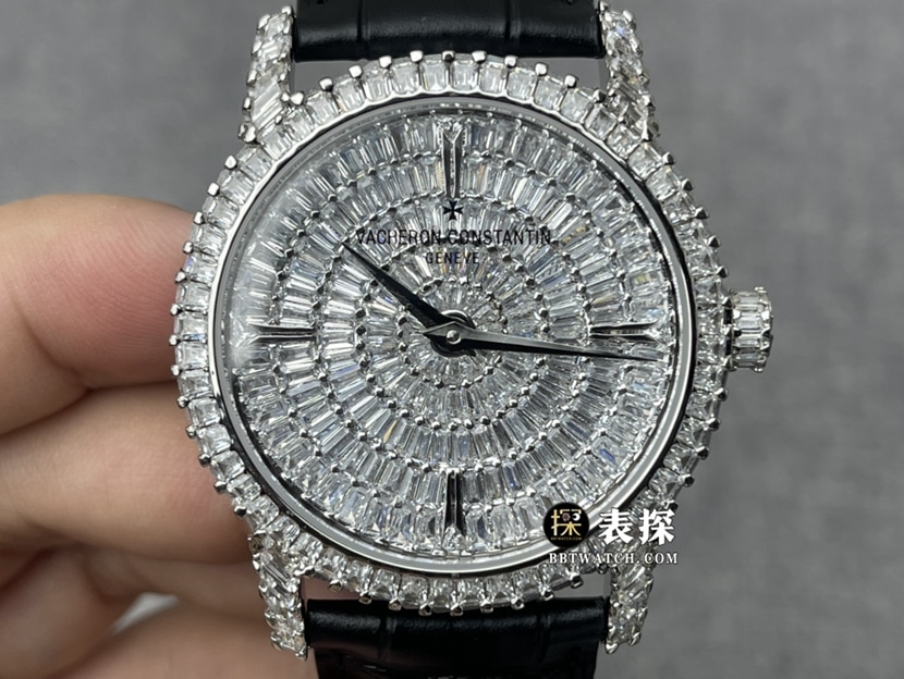 Vacheron Constantin Heritage Transmission Series Super Clone Pavé Diamond Dial Watch Model 82760/000G-9852