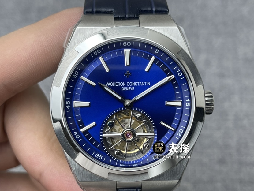 8F Factory Vacheron Constantin Vacheron Constantin Men's Overseas Tourbillon V2 Blue Disk Strap Super Clone Watch, 42.5mm Self-Winding Movement, Models 6000V/110A-B544 B544