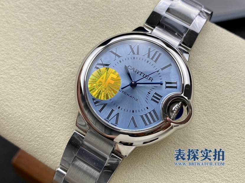 AF Factory Cartier WSBB0062 globo azul hielo 33 mm mecánico automático súper clon reloj de estilo casual con hebilla plegable de acero inoxidable para mujer