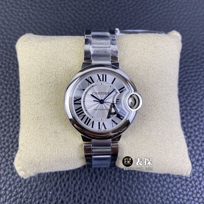 Cartier W6920071 V6 Factory Blue Balloon 33MM Réplica de relojes 1:1 - Elegante esfera con rayos de sol y correa de acero