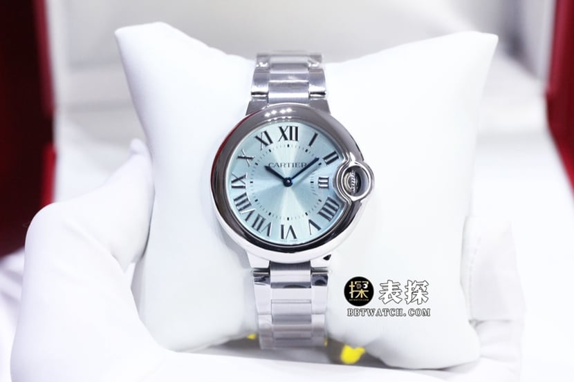 GTG Cartier Blue Balloon WSBB0062 Reloj mecánico automático para mujer de 33 mm con cristal de zafiro y correa de acero inoxidable
