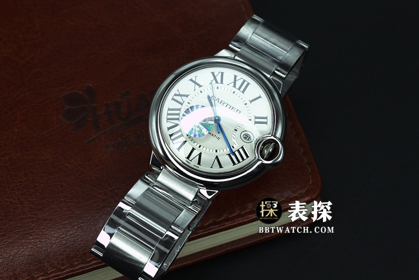 AF Cartier W69012Z4 Men's Blue Balloon 42mm Super Clone Watch with Silver White Dial, Fisheye Sapphire Crystal & 316 Stainless Steel Strap