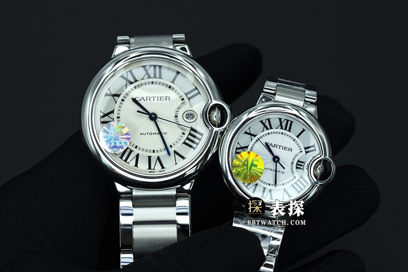 Reloj de mujer AF factory Cartier Blue Balloon W6920071 super clon de 33 mm con espejo de zafiro y manecillas de acero azulado bruñido - W69012Z4 W6920071 W69012Z4 Correa de acero Cartier réplica de primera calidad