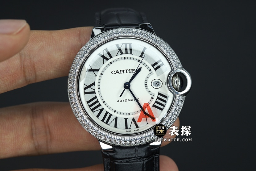 Cartier V6 factory Reloj Cartier Blue Balloon WE900951 1:1 Super A Super Clone con esfera plateada, correa de piel de vaca y ASIA2824-2 automático WE900951