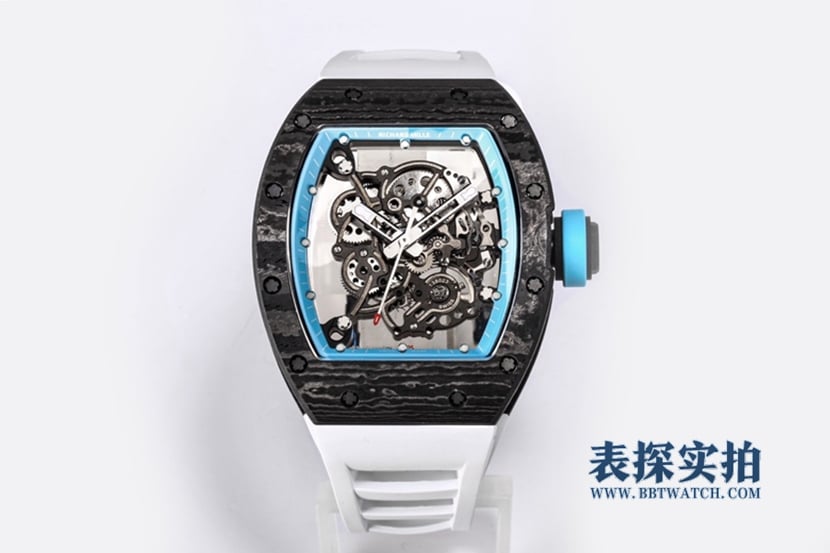BBR Factory Richard Mille RM055 Men's One-to-One Super A Ultra Light NTPT Full Carbon Fiber Skeleton Mechanical Watch with One-Piece Movement