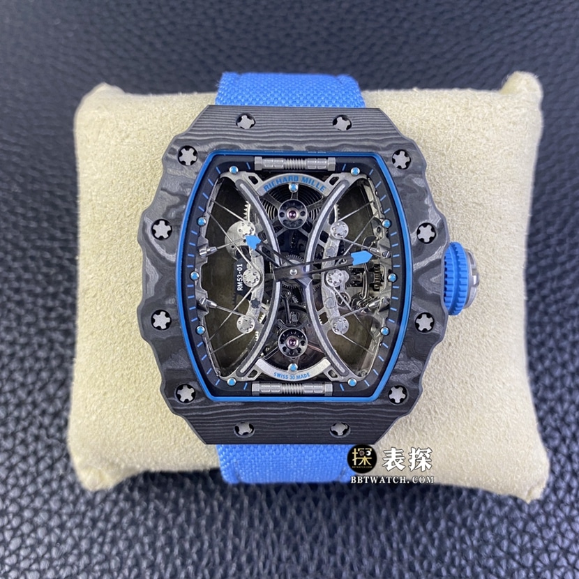 Richard Mille RM 53-01 High-End 1:1 Clone Watch with TPT Carbon Fiber Case and Suspended Cables