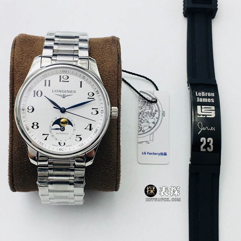 LG Factory Longines Watchmaking Tradition Moonphase CollectElegantes silbernes Weizenzifferblatt, Stahlarmband L2.909.4.78.6