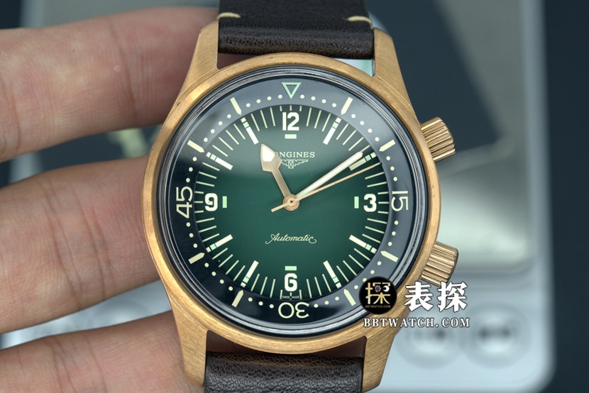 OS-Fabrik Longines klassische Replik-Super-A-Imitationsuhren für Herren mit grünem Scheibenarmband, Modelle L3.774.1.50.2
