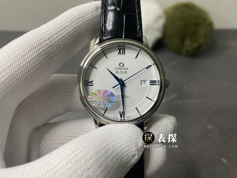 MKS MKS factory Omega men's Omega De Ville disc fly 1:1 super A super clone watch, white dial, strap buckle, model 424.53.40.20.04.001