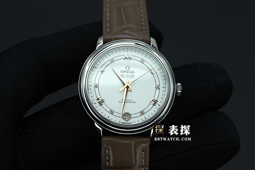UVS factory Omega Ladies' de Ville top-quality Original Factory Collectwatch with white dial and leather strap 424.10.33.20.52.001