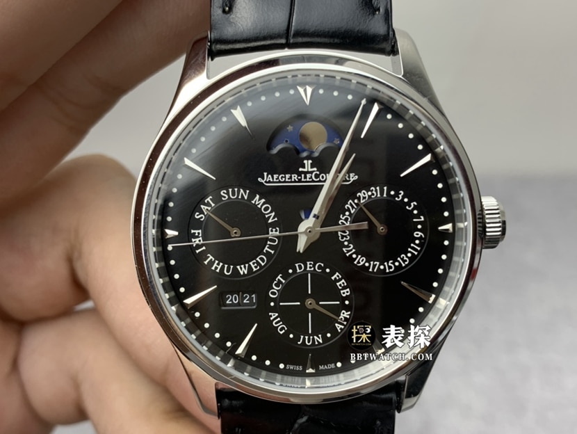 Jaeger-LeCoultre Master 1308470 V9 Réplica automática multifuncional de fábrica com fase da lua e exibição de data