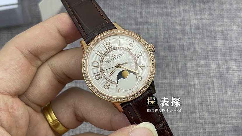 ZF Jaeger-LeCoultre Q3572430 Rendezvous Ladies Date Super Clone Watch with Silver Dial, Moon Phase, Pink Gold Case and Sapphire Crystal