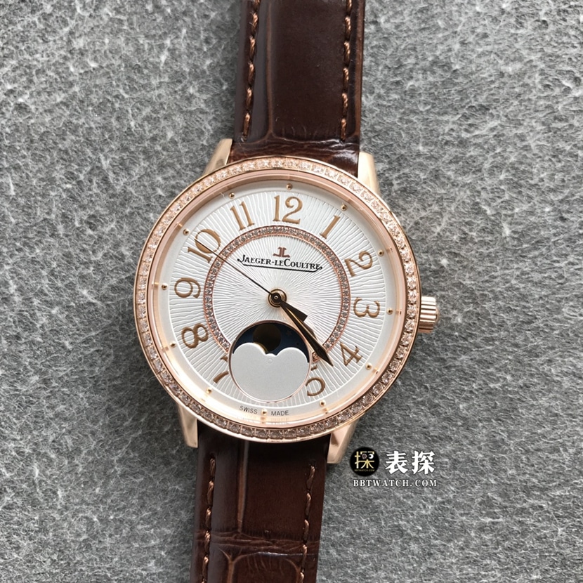 ZF Factory Jaeger-LeCoultre Rendezvous Moonphase Women's Elegant CollectWatches Q3572430 Rose Gold Swarovski Bezel