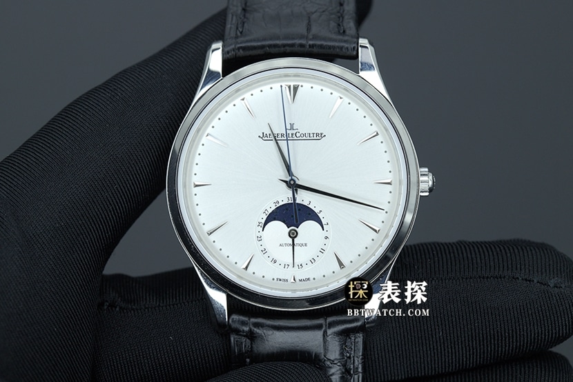 GF Jaeger-LeCoultre Moon Phase Master Formal Hollowed Precision CNC Carved 1368420 Herren-Imitationsuhr