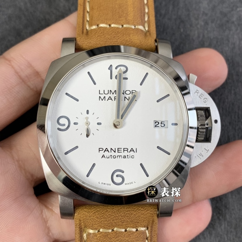 TTF Factory Panerai PAM01314 Luminor Original Factory Super A-Imitationsuhr für Herren mit weißem Zifferblatt und Armband, leuchtendem Finish, genauer Reisezeit und Haltbarkeit