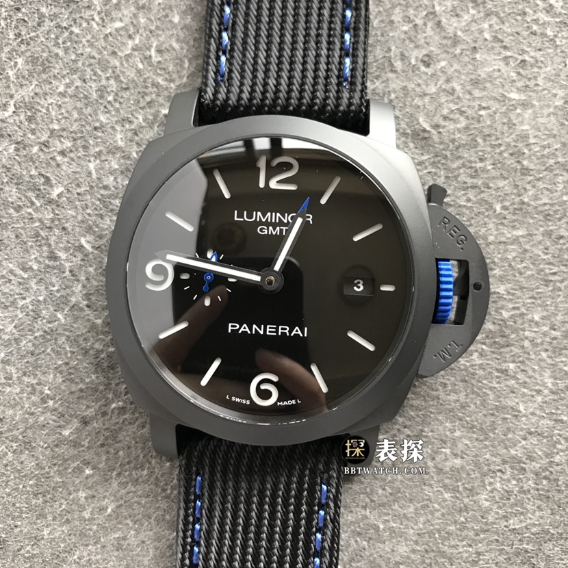 VS Factory Panerai Pam1176 Men's Full Ceramic Black Dial 1:1 Replica with Blue Rubber Crown