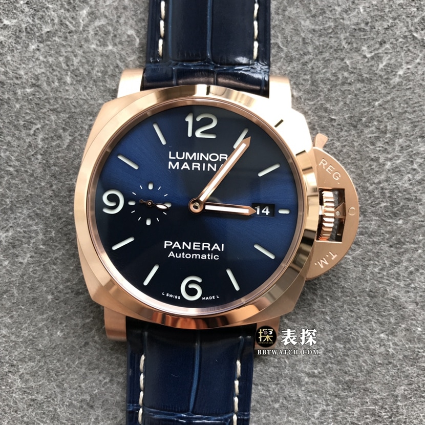 VS factory Panerai PAM01112 red gold Luminol 1:1 super clone watch blue dial 44MM