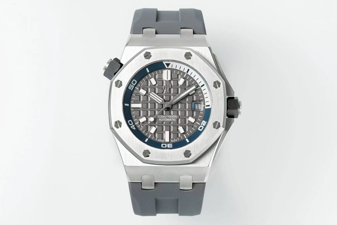 IP Audemars Piguet Royal Oak Offshore Gray Dial Rubber Strap 1:1 Top Replica Watch with Quick Release Function Model 15720ST.OO.A009CA.01