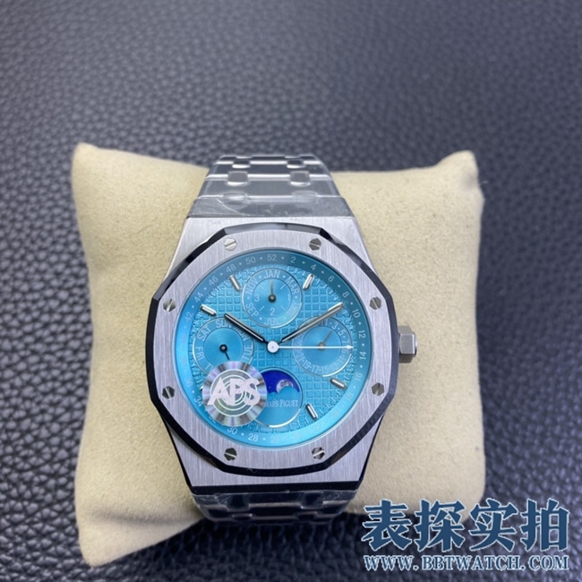 Audemars Piguet APS Audemars Piguet Men's Royal Oak 26574PT.OO.1220PT.01 Original Factory Super Clone Watch with Blue Dial, Steel Strap, Grande Tapisserie, and Moon Phases