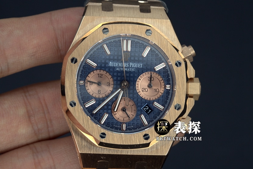 Audemars Piguet Royal Oak 26331OR chronograph BF factory super clone brushed polished steel 41mm blue dial replica