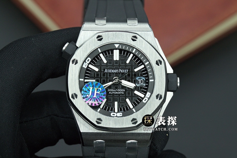 JF Factory Audemars Piguet Royal Oak Offshore 15703ST.OO.A002CA.01 Super Clone with Mega Tapisserie Black Dial and Fluorescent Markers