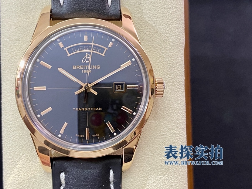 V7 factory Breitling Transocean R45310121B1P1 rose gold imported sapphire super clone Day & Date replica