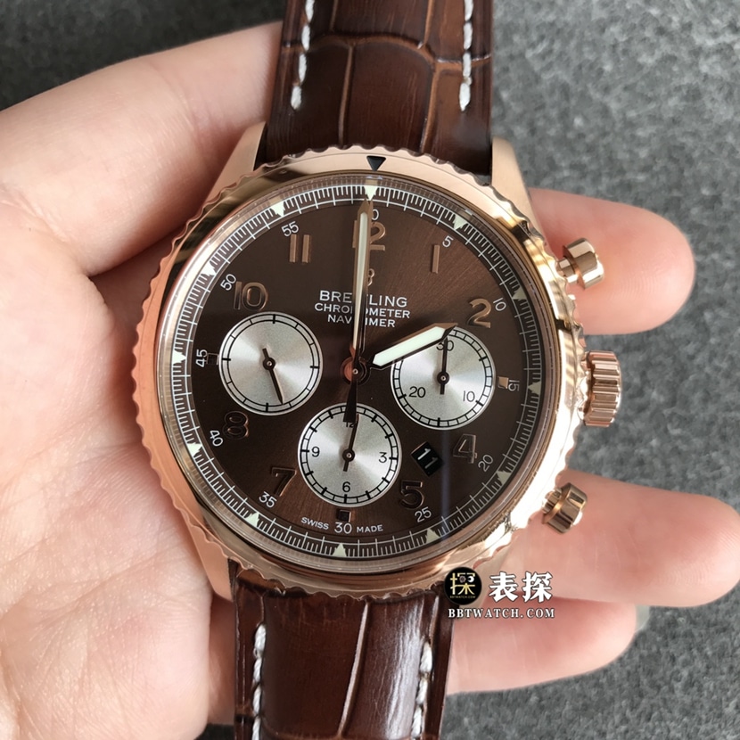 BL Factory Breitling Breitling Men's Legendary Aviation Pilot 8 7750 Movement Brown Panda Plate Faux Watch Stainless Steel Belt Model RB0117131Q1P1 RB0117131Q1P1