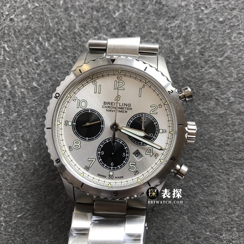 Reloj réplica BL Factory Breitling Legend Aviation Super Domineering AB01171A1G1P1 con esfera de panda plateada y acero inoxidable