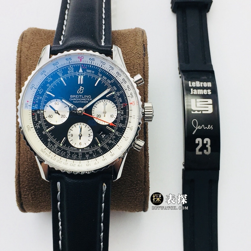 GB Factory Breitling AB0121211B1P2 Aviation Chronograph 1:1 Replica, 43mm Rotatable Bezel, Automatic Cal.7750, Black Dial Steel Bracelet