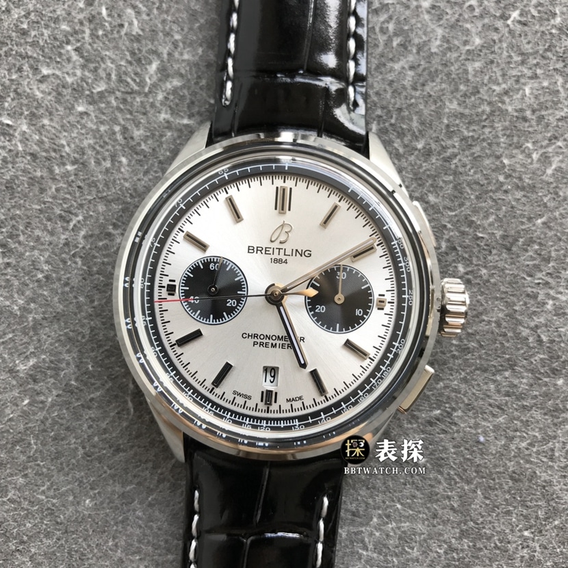 Breitling Premier Puya B01 Chronograph AB0118221G1P2 316L Steel Silver Panda Dial 1:1 Replica