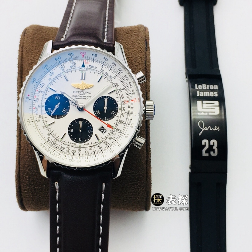 GB Factory Breitling Breitling Men's Aviation Chronograph 1 Super A Super Clone Hand Watch, V2 Upgraded Edition, 43mm White Dial, 7750 Automatic Chronograph