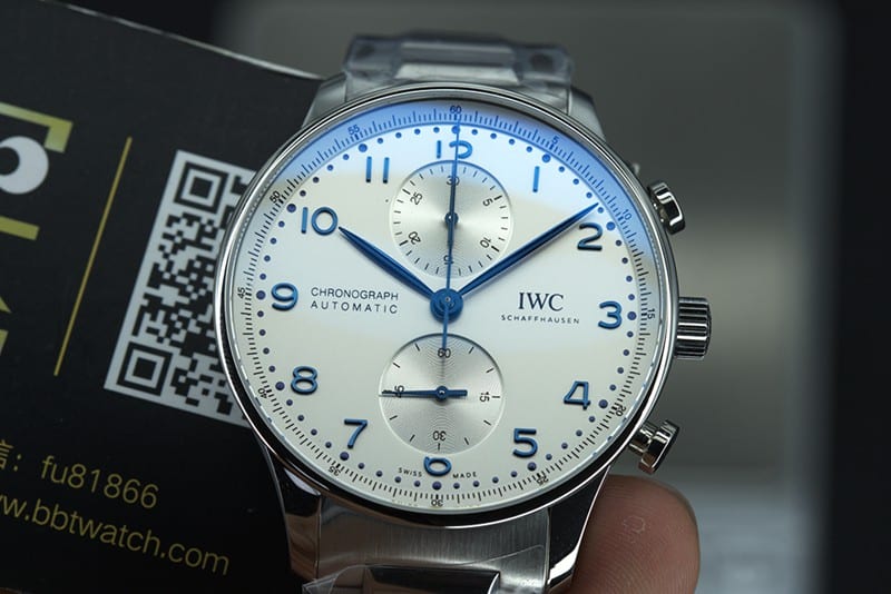 V6S Factory Portugal IW371617 Ergonomic Stainless Steel Bracelet Chronograph CollectWatch Silver Panda Dial
