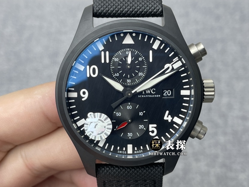 ZF IWC Pilot TOP GUN Ceramic Chronograph CollectWatch IW389001 Black Strap