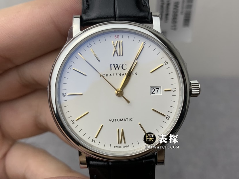 V7 Factory Men's IW356517 Portofino Super Clone Watch Original Factory A-Grade Silver White Dial Stainless Steel Strap