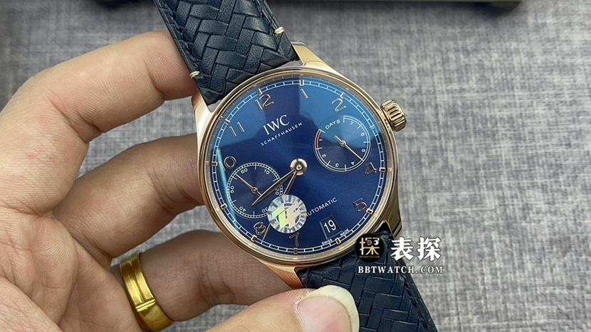 ZF IW500713 Portugal Men's Automatic Mechanical Rose Gold Blue Panda Top Original Factory Imitation Timepiece