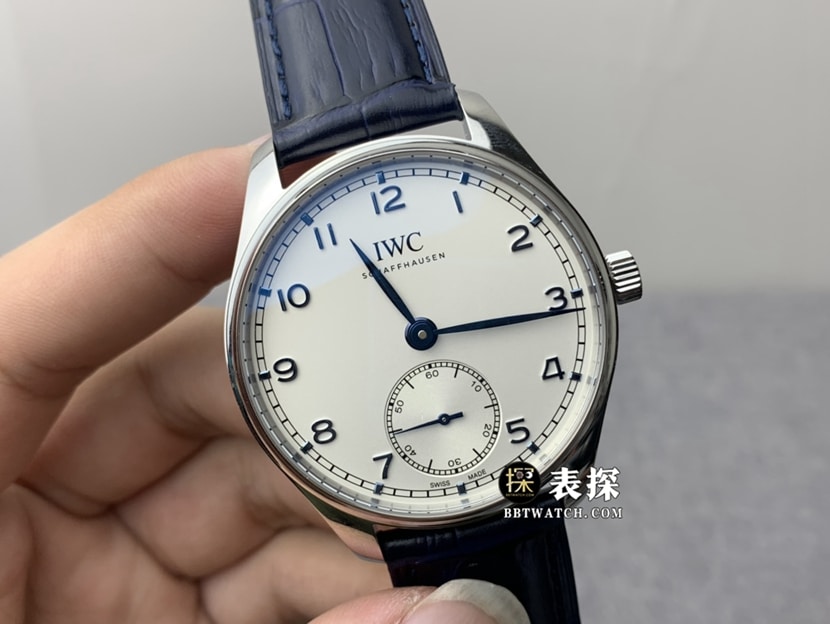 ZF Factory IW358304 Portuguese Super A Men's Clone Watch with Silver-White Circular Dial, Curved Sapphire Glass and Folding Buckle