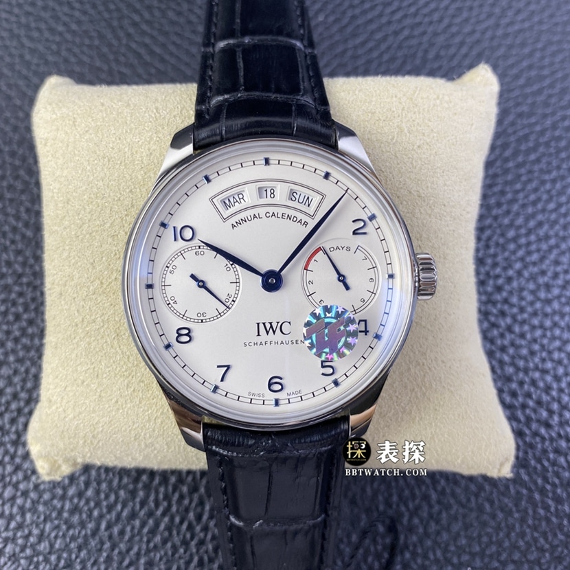 ZF IW503501 Portuguese Perpetual Calendar CollectWatches Silver Dial 44mm Curved Case Belt Model
