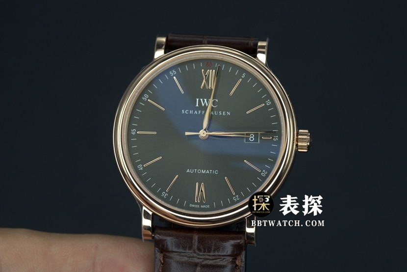 V7 Factory Portofino IW356511 Men's Original Factory Super A CollectWatch—Synchronized Lugs, American Alligator Leather, Gray Dial Gold Hands
