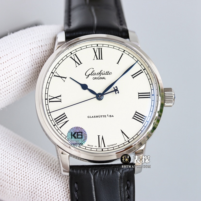 3WF Factory Glashütte Original Montre pour homme Congressman Top 1:1 Super Clone avec aiguilles en acier bleu trempé et cadran blanc à échelle romaine, 1-39-59-01-02-04