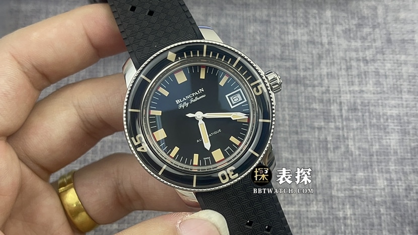 B52A ZF Factory Blancpain Men's Fifty Fathoms Series One-to-One Top Quality Replica Watch with Dark Gray Plate, Barracuda Rubber Strap, Customized CAL.1151 Movement Model 5008B-1130-