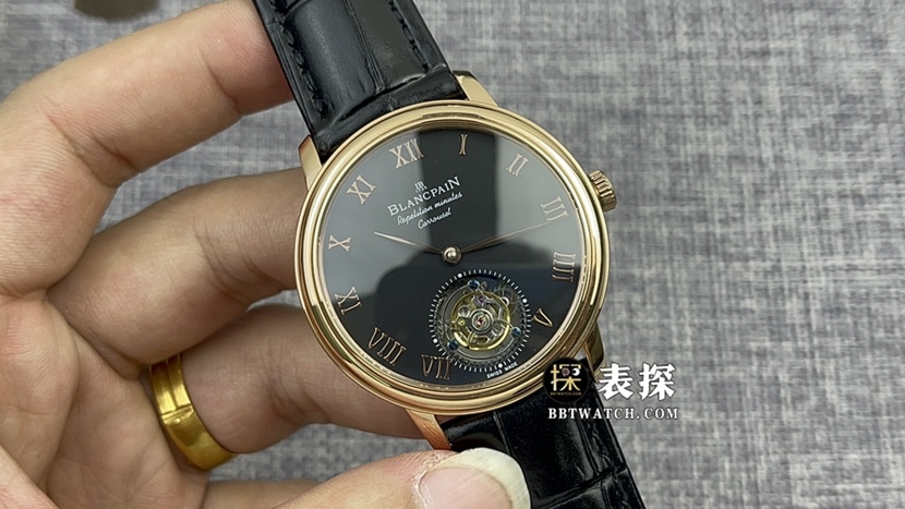 Blancpain JB Factory Herren-Vollautomatik-Tourbillon Art Master im Maßstab Original Factory, Nachbildung mit schwarzem Zifferblatt und Saphirglasarmband