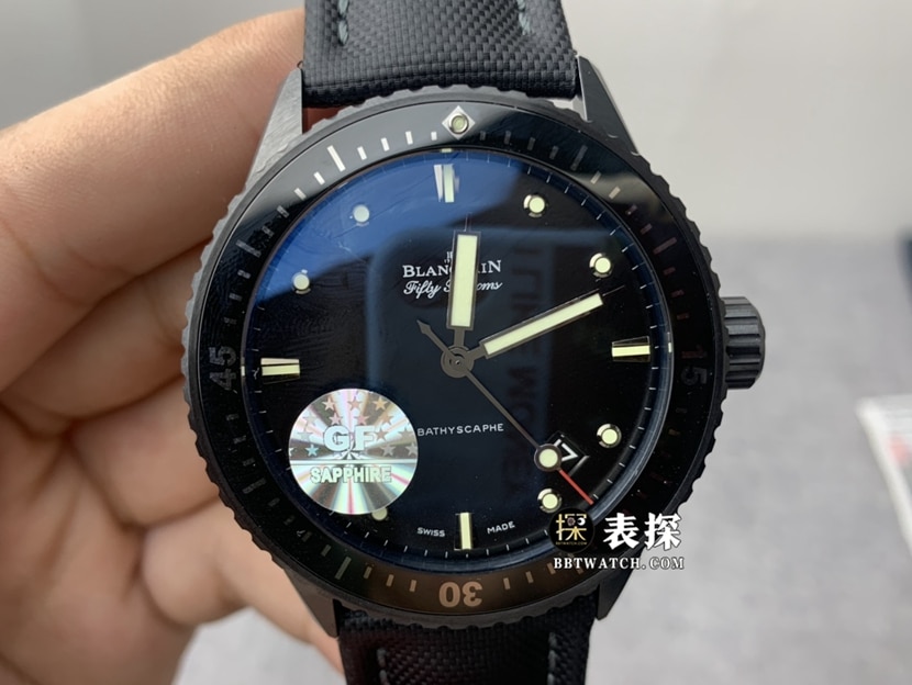 Blancpain Fifty Fathoms B52A Herrenuhr GF Factory Keramikring schwarzes Zifferblatt Replik 5000-1230