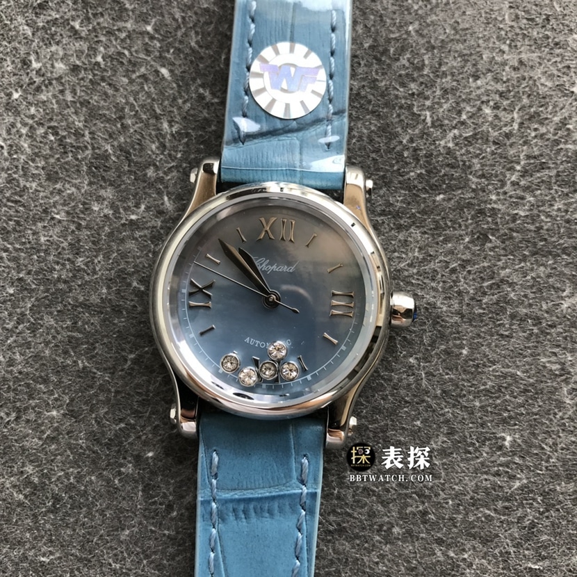 TWF Chopard HAPPY DIAMONDS Five-Bead Ladies Watch: Spinning Diamonds Blue Dial Super Clone