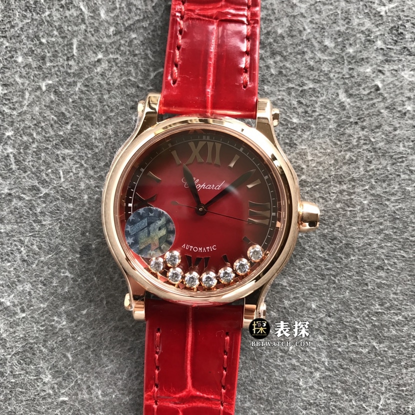 ZF Factory Chopard Women's Top CollectWatch 275378-5005 with China Red Dial and American Crocodile Leather Strap