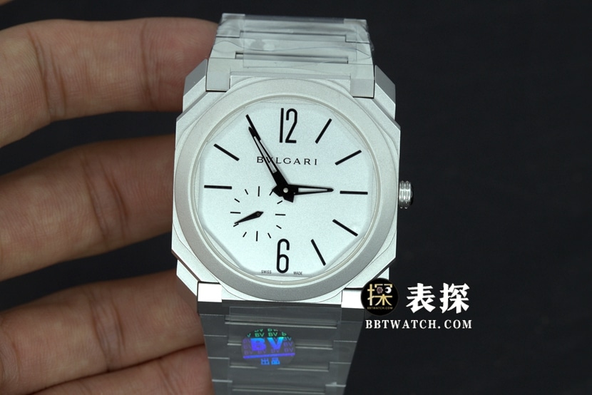 BV Factory Bulgari Octo Finissimo Clone 1:1 ultra-mince pour homme, cadran blanc, bracelet en acier Réf. 103011