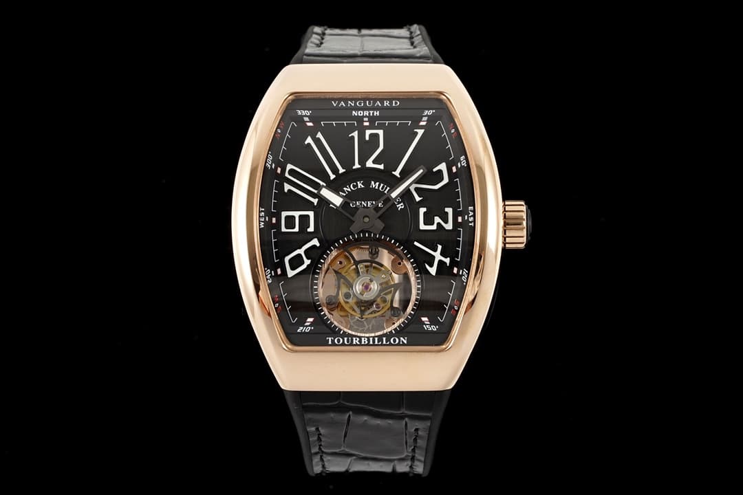 RMS-Fabrik Frank Muller Herren Original Factory Super A Super Clone Uhren schwarze Scheibe Roségoldarmband Modelle V45