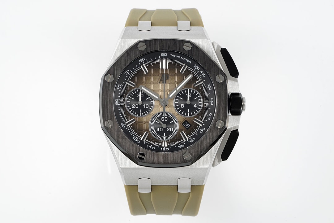 APF Audemars Piguet Royal Oak Offshore 26420SO.OO.A600CA.01 Super Clone Light Brown Dial Rubber Strap Replica