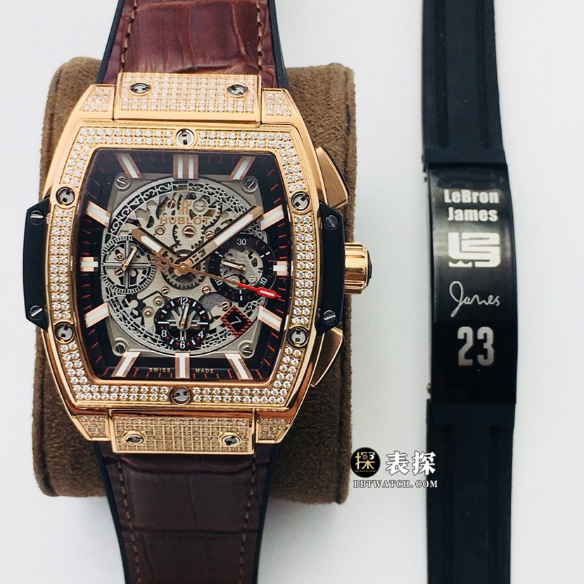 Hublot Big Bang racing-inspired tonneau skeleton diamonds strap replica 641.OX.0183.LR.1704